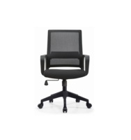 Chaise de bureau ergonomique pivotante moderne et confortable en maille, hauteur réglable, noire, pour bureau à domicile, système de bureau AY EH288-2