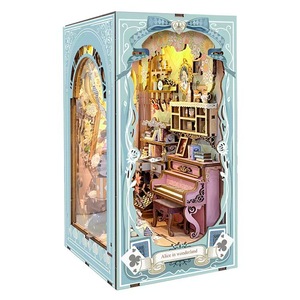 <span class=keywords><strong>Alice</strong></span>'s Tea Party Diary DIY Kit de montage 3D en bois fait main, modè<span class=keywords><strong>le</strong></span> de support de livre, scène miniature de cabane, jouet, cadeau, à partir de 14 ans - Product Image 1