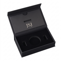 Boîte cadeau magnétique noire de luxe avec mousse personnalisée pour montre connectée haut de gamme et écouteurs sans fil – Étui de présentation PR