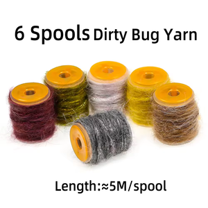 6 colores/juego de <span class=keywords><strong>hilo</strong></span> de insecto sucio <span class=keywords><strong>hilo</strong></span> de doblaje moteado con camarones Baetis Caddis ninfas señuelo para pesca con mosca Material de atado - Product Image 4