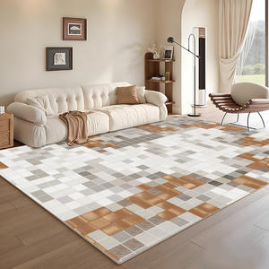 Tapis de zone rectangulaire à motif géométrique rétro, antidérapant et épaissi, pour canapé, table basse, salon et chambre à coucher - Product Image 3