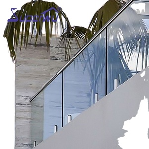 Pagar kaca Saluran <span class=keywords><strong>U</strong></span> Modern, pegangan tangan kaca Tempered berlapis, kaca tanpa bingkai, pelindung balkon - Product Image 3