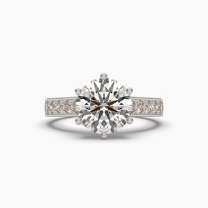 Bague en or 18 carats avec diamants CVD et pierres latérales, personnalisable 14K/18K/22K, 1,36 CT, diamants de laboratoire, clarté VVS-SI, couleur G - Product Image 1