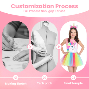 Robe <span class=keywords><strong>en</strong></span> tulle satinée rose, costume à thème <span class=keywords><strong>licorne</strong></span> pour le marché américain et europé<span class=keywords><strong>en</strong></span>, anniversaires et rassemblements à thème - Product Image 2