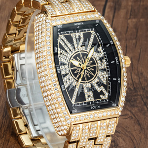 <span class=keywords><strong>Montre</strong></span> pour <span class=keywords><strong>homme</strong></span> MISSFOX 47 mm en acrylique à quartz, commerce extérieur, FM Star, mode, personnalité, boîtier numérique en forme de baril, entièrement sertie de diamants, grand cadran - Product Image 4