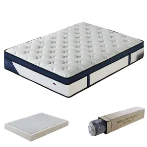 Premium Royal Sleep well Comfort plegable King single doble full Queen colchón en una caja de colchones de muelles de bolsillo híbridos