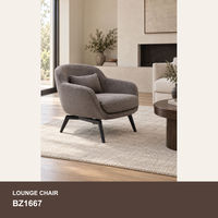 Fauteuil lounge moderne en tissu, fauteuil d'appoint rembourré avec pieds en métal noir pour salon, coin lecture