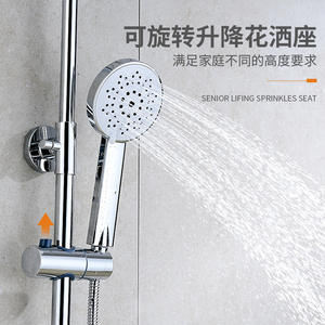 Juego de grifería de ducha expuesta con cabezal de ducha tipo lluvia y rociador de mano para baños - Product Image 3