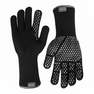 DB Expert Black Silicone <b>Dotted</b> BBQ Gloves Heat Resistant One Size Fits Most for Safe Outdoor Cooking Box Including BBQ <b>Tools</b> - Product Image 1