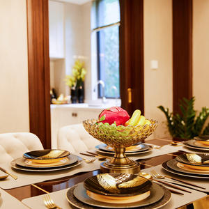 Bandeja redonda de vidrio para servir fruta, cuenco de cristal de metal, cesta de fruta, KTV bar hotel, plato de cristal de lujo - Product Image 6