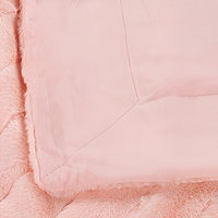 Couverture de lit d'hiver en fausse fourrure de lapin rose de luxe, à rayures diagonales 3D, double couche, super douce et chaude, en jacquard, en peluche, cadeau