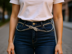 Catena Elastica in Lega d'Acciaio Placcata Argento con Scritta 'All I Need Is You', Gioiello per il Corpo Femminile alla Moda per Uso Quotidiano - Product Image 2