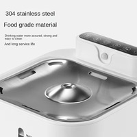 Fontaine à eau sans fil rechargeable pour animaux de compagnie avec surveillance par application, filtration 5 étapes, en acier inoxydable 304, distributeur d'eau automatique pour chats et chiens