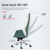 Chaise de bureau exécutive ergonomique moderne à dossier haut, réglable en hauteur, en cuir PU avec roulettes lisses et structure en bois