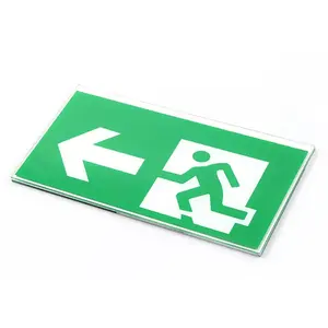 Custom green photoluminescent fire luminescent directional exit signs with emergency lighting for safety