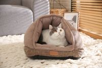 Gemütliches Chenille-Plüsch Hundebett Weich Warm Umweltfreundlich Einfarbig Modern Klassisch Kartonverpackung für den Innenbereich