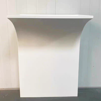 Lavabo sur pied en marbre blanc, vasque de salle de bain en pierre massif incurvée et évasée