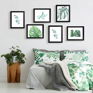 Cadre photo avec motif en bois noir Cadre photo avec façade en verre véritable Art mural - Product Image 2