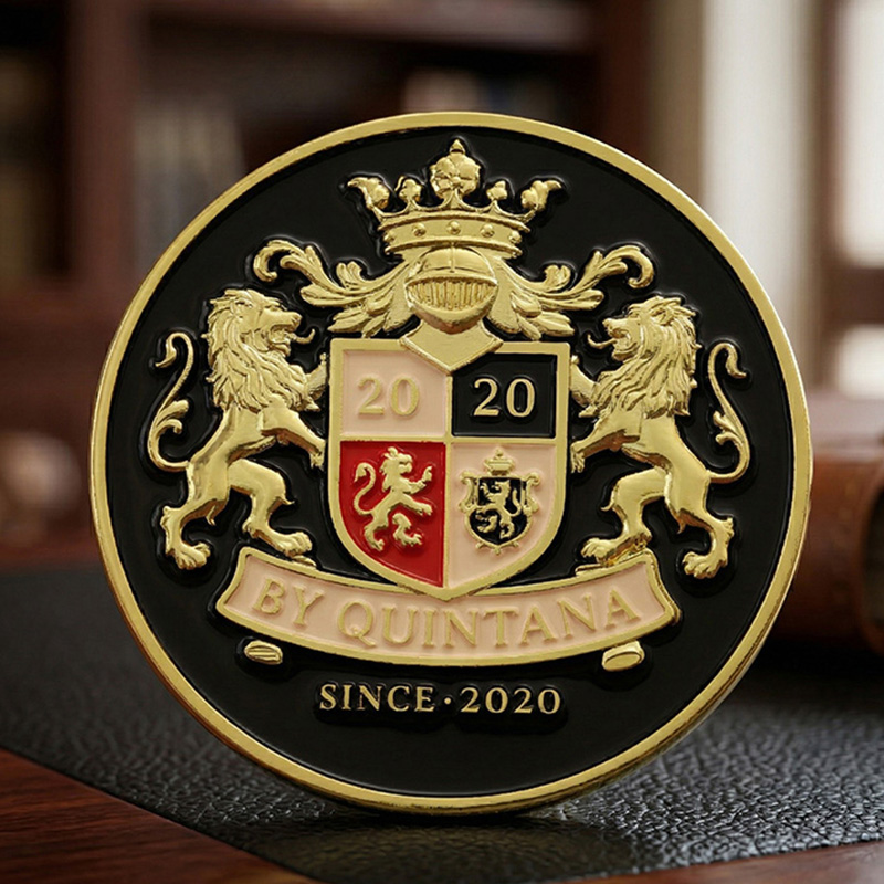 Gold plated custom challenge coins