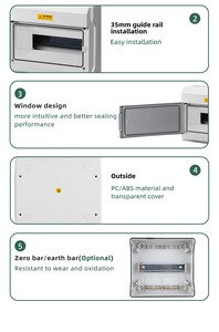 Quadro <span class=keywords><strong>Elettrico</strong></span> CE Serie PN IP65 Impermeabile in ABS/PC, 4/6/9/12/18/24/36 Vie, Tipo DC MCB per Distribuzione/Junzione di Energia - Product Image 3