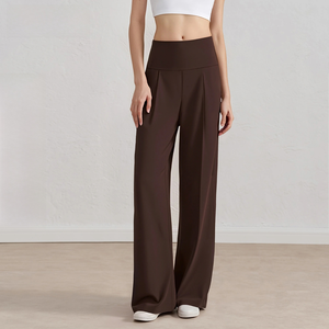 <span class=keywords><strong>Pantaloni</strong></span> sportivi a vita alta <span class=keywords><strong>da</strong></span> donna nuovi arrivi <span class=keywords><strong>pantaloni</strong></span> <span class=keywords><strong>da</strong></span> <span class=keywords><strong>Yoga</strong></span> estivi a gamba dritta sottili e drappeggiati con motivo solido di fascia alta - Product Image 4