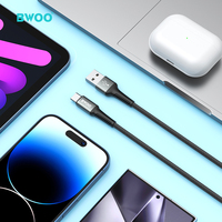 BWOO câble de chargeur en alliage d'aluminium Nylon tressé universel Type C charge rapide câble de données USB C pour téléphone intelligent