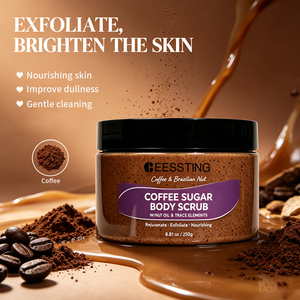Gommage corporel hydratant et éclaircissant au curcuma en gros, plusieurs saveurs, gommage au sucre exfoliant au café bio pour le corps - Product Image 3