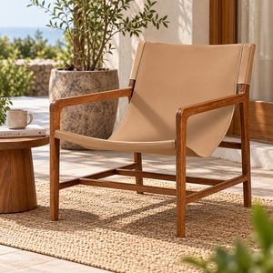 Enhance your garden setting with a <b>teak</b> sling chair that delivers supportive seating timeless <b>teak</b> appeal and lasting use - Product Image 1