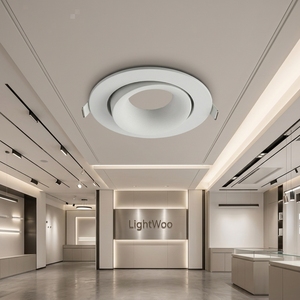 Marco Moderno para Foco GU10, Base Circular Empotrada en el Techo, Giratoria, Marco de Aluminio Blanco, Tiras de Luces, Blanco Puro - Product Image 4