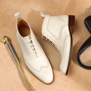 Nouvelles Bottes d'Hiver Montantes Classiques Polyvalentes Décontractées pour Hommes, Imperméables en Cuir Véritable, Rehaussantes, pour le Travail en Extérieur et le Sport - Product Image 2