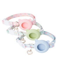 Collier de sécurité anti-étranglement réglable en plastique à motif solide avec traceur GPS pour chat et chaton anti-perte