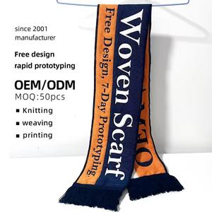 Maßgefertigter Fan-Schal aus Acryl, Gewebter Jacquard, Garngefärbt, Individuelles Logo, Kostenloses Design, Fußball-Weltmeisterschaft, Nationalmannschaft, Souvenirs - Product Image 1
