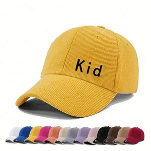 Kid Low Profile Solid Color Sun Adjustable Corduroy Structured Baseball Cap Dad <b>Hat</b> Promotion Gift - Product Image 1