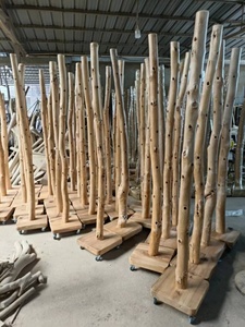 Perchero de madera Perchero de abrigo independiente Soporte de secado de ropa móvil Estante de tela Tienda de soporte - Product Image 2