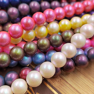 Haute qualité 8mm irisé cristal perle <span class=keywords><strong>perles</strong></span> de verre plein trou rond <span class=keywords><strong>perles</strong></span> en vrac pour bijoux et fabrication décorative - Product Image 2