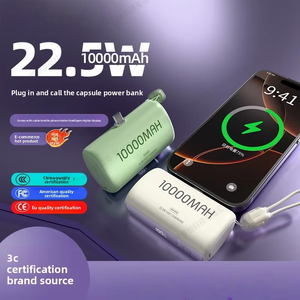 Power Bank Portatile a Ricarica Rapida 22.5W in Plastica con Cavo, Certificato 3C, Stile Mini Capsula Compatto, 10.000 <span class=keywords><strong>mAh</strong></span> - Product Image 2
