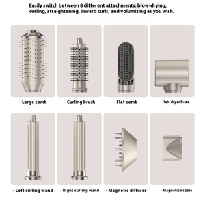 เครื่องจัดแต่งทรงผมอเนกประสงค์แบบไอออนิกความเร็วสูง ชุดแปรงเป่าผมแบบขั้นตอนเดียว พร้อมหัวเปลี่ยนได้ สำหรับใช้ในโรงแรมและกลางแจ้ง - Product Image 6
