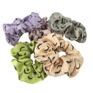 Gran oferta de <span class=keywords><strong>Scrunchies</strong></span> para el cabello de pestañas, venta al por mayor, <span class=keywords><strong>Scrunchies</strong></span> de satén blanco y rosa para niñas, banda elástica, accesorios para el cabello, Stock de 100 Uds. - Product Image 2