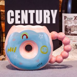 Taza de cerámica con forma de donut creativa de estilo coreano de gran oferta, taza de café de oficina de cerámica de Color pintada a mano - Product Image 5