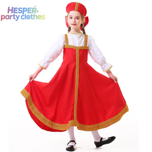 Disfraz de Danza Rusa HESPER para Niñas, Sarafan Rojo, Cosplay Nacional Ruso, Vestido Folclórico, Disfraz de Halloween, Ropa Tradicional Rusa - Product Image 1