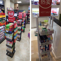 Kainice Présentoir au sol en métal personnalisé pour centre commercial Comptoir cosmétique de maquillage pour salon de beauté Étagère personnalisée pour produits de base