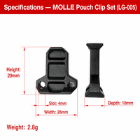 Ensemble de clips pour pochette POM MOLLE, classique, luxueux, écologique, durable, plaque de base de 29 mm, barre en T, fermeture éclair à ouverture rapide pour gilet d'extérieur