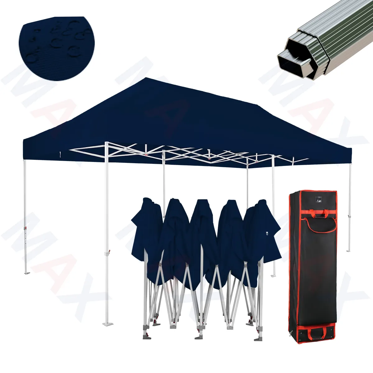 Custom Printed Canopy Aluminium Exhibition Tents 10x20 With Heavy-Duty Aluminum Frame & Tablecloth, Banner Stand, Feather Flag