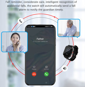 Old Prople Personnes âgées SmartWatch 4G LTE GPS SOS Détection de chute d'urgence Rappel de médicament IP67 Compatible iOS Silicone - Product Image 4