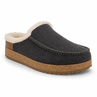 Chaussons en feutre doublés de polaire à enfiler, semelle en liège, bout rond, pour l'hiver, intérieur/extérieur, décontractés, pour la maison