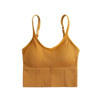 Camisole sexy respirante en nylon écologique pour femme, avec coussinets de poitrine intégrés, idéale pour l'e-commerce transfrontalier et comme sous-vêtement ou vêtement d'extérieur.
