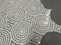 Tuiles de mosaïque rondes en verre blanc à poudre sèche de conception moderne en gros