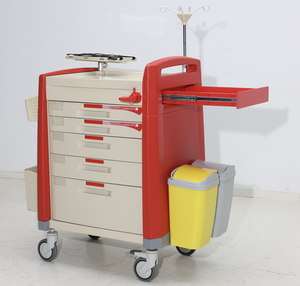 HOCHEY Tiroir médical en <span class=keywords><strong>plastique</strong></span> ABS <span class=keywords><strong>Colonne</strong></span> en alliage d'aluminium Chariot d'urgence Flotteur - Product Image 6