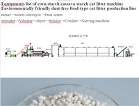 Litière pour chat à base d'amidon de tapioca, d'amidon de manioc et d'amidon de maïs, ligne de production clé en main de litière pour chat au tofu, capacité personnalisée, directement de l'usine
