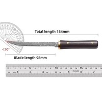 Couteau de cuisine/à désosser/à fruits en acier Damas VG10 haute dureté, ambidextre, manche en bois, tranchant, 9,5 cm, multi-outils